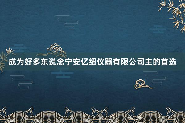 成为好多东说念宁安亿纽仪器有限公司主的首选
